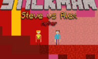 Stickman Steve vs Alex – Nether