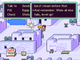 EarthBound (USA) [Hack by Radiation v1.02] (~Arn’s Winter Quest – Gway Edition)