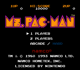 Ms. Pac-Man – Original Title Screen
